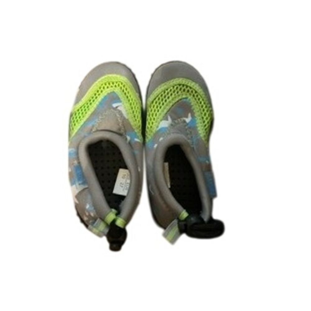 Norty Kids Water Shoes Aqua Socks Grey Lime Green Camo Stars Size 10 NEW